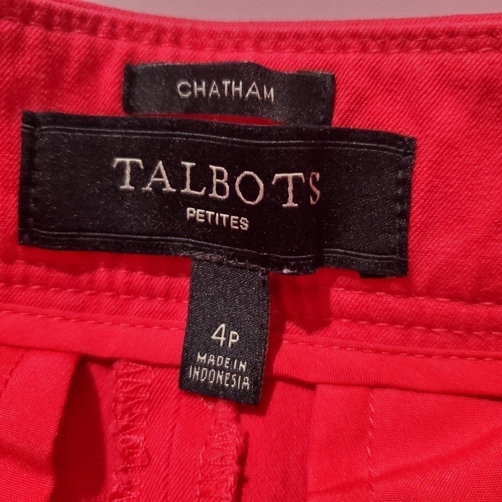 Talbots Petite Magenta Bright Pink Stright Leg Pants Work Professional Barbie - Picture 4 of 6